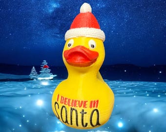 Santa Duck 3D Printed, Dashboard Duck, Christmas Decor, Stocking Stuffer, Holiday Car Accessories, Secret Santa Gift, Unique Christmas Gift