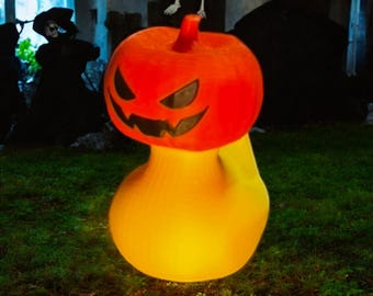 Jack-O-Lantern Duck | Gift For Halloween Lovers and Collectors | Pumpkin Duck