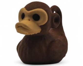 Monkey Duck – 3D-Printed Jungle Monkey-Themed Duck Collectible for Animal Lovers