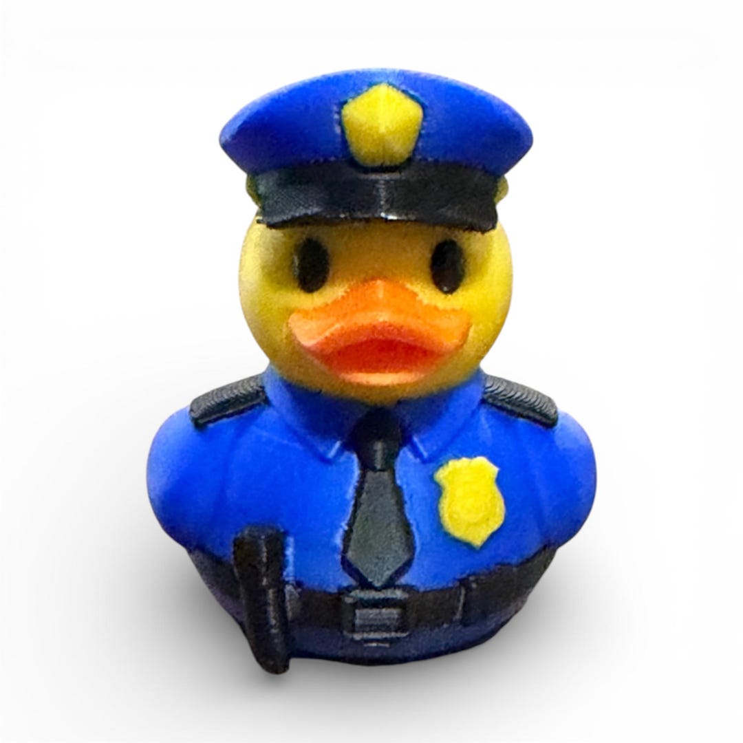 Police Officer Duck - 3D Printed Collectible Blue Cop Dashboard Decor ...