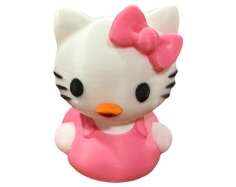 Pink Bow Kitty Duck: 3D Printed PLA Collectible