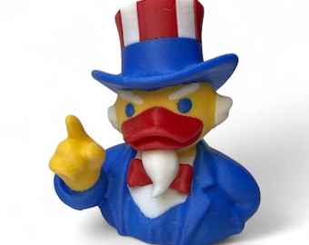 Patriotic Duck – 3D-Printed Americana Duck with Stars, Stripes & a Proud Pose