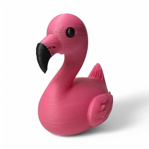Pink Flamingo Duck – 3D-Printed Tropical Duck Collectible with Feathers & Island Flair