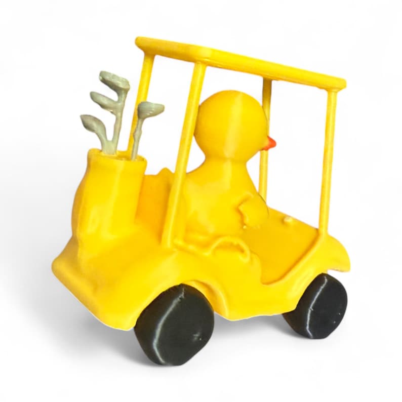 Golf Cart Duck 3D Printed, Dashboard Duck, Golf Dad Gift, Golfer Gift, Desk Decor, Car Accessories, Collectible Duck, Cubicle Decor image 8