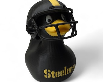 3D Printed Pittsburgh Football Duck with Black and Yellow Removable Helmet