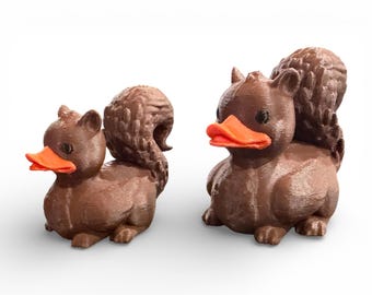 Squirrel Duck | Wildlife Decor | 3D Printed Brown Critter | For Fans and Collectors