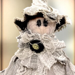 Handcrafted Primitive Ghost Witch Figurine - Gothic Halloween Decor for Spooky Home Accents & Witchy Gifts