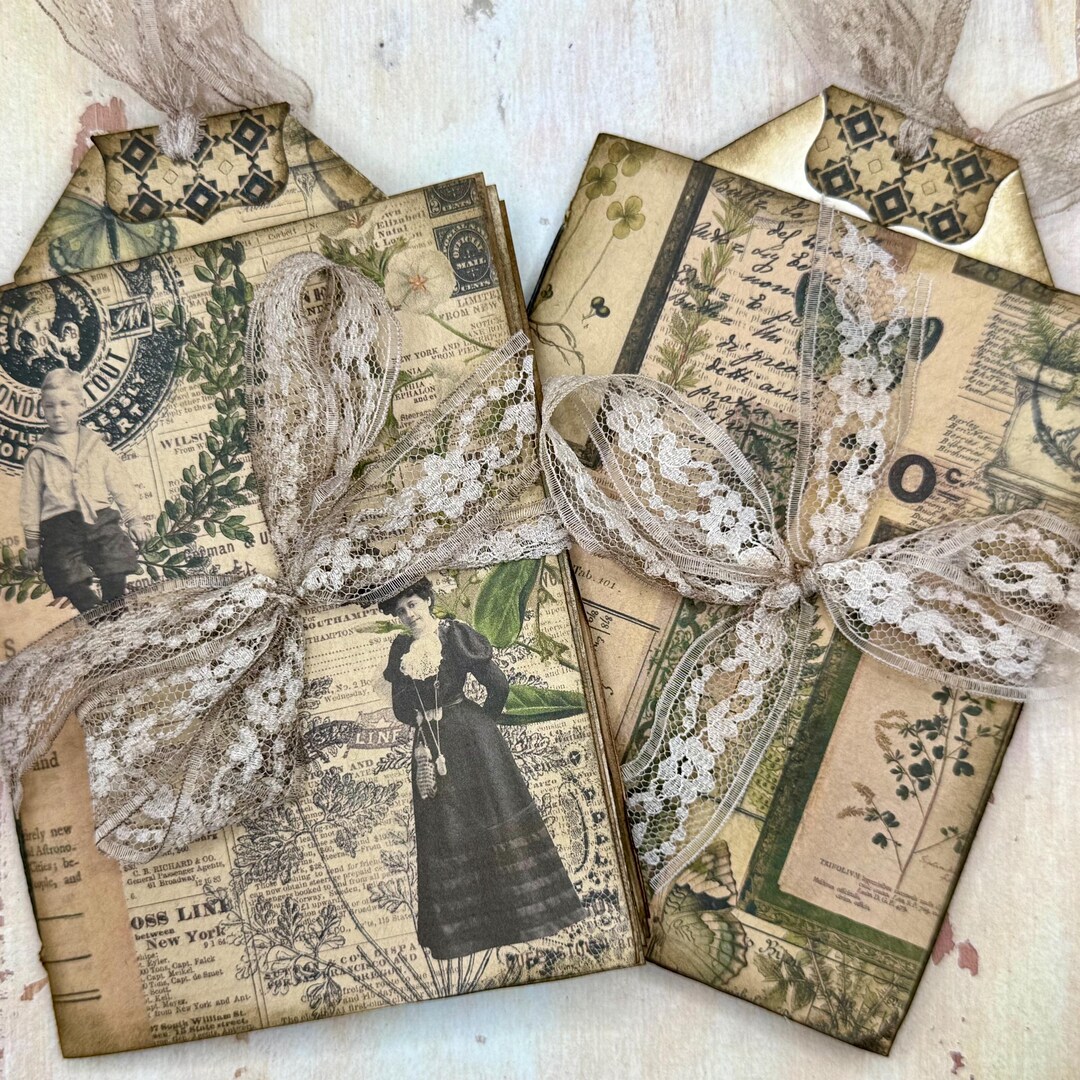 Vintage Junk Journal Insert | Handmade Collage Folio With Assorted Tea ...