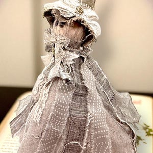 Handcrafted Primitive Ghost Witch Figurine - Gothic Halloween Decor for Spooky Home Accents & Witchy Gifts