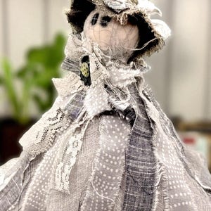 Handcrafted Primitive Ghost Witch Figurine - Gothic Halloween Decor for Spooky Home Accents & Witchy Gifts
