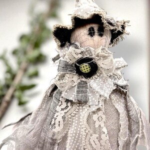 Handcrafted Primitive Ghost Witch Figurine - Gothic Halloween Decor for Spooky Home Accents & Witchy Gifts