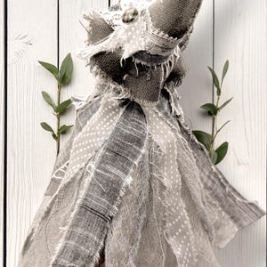 Handcrafted Primitive Ghost Witch Figurine - Gothic Halloween Decor for Spooky Home Accents & Witchy Gifts
