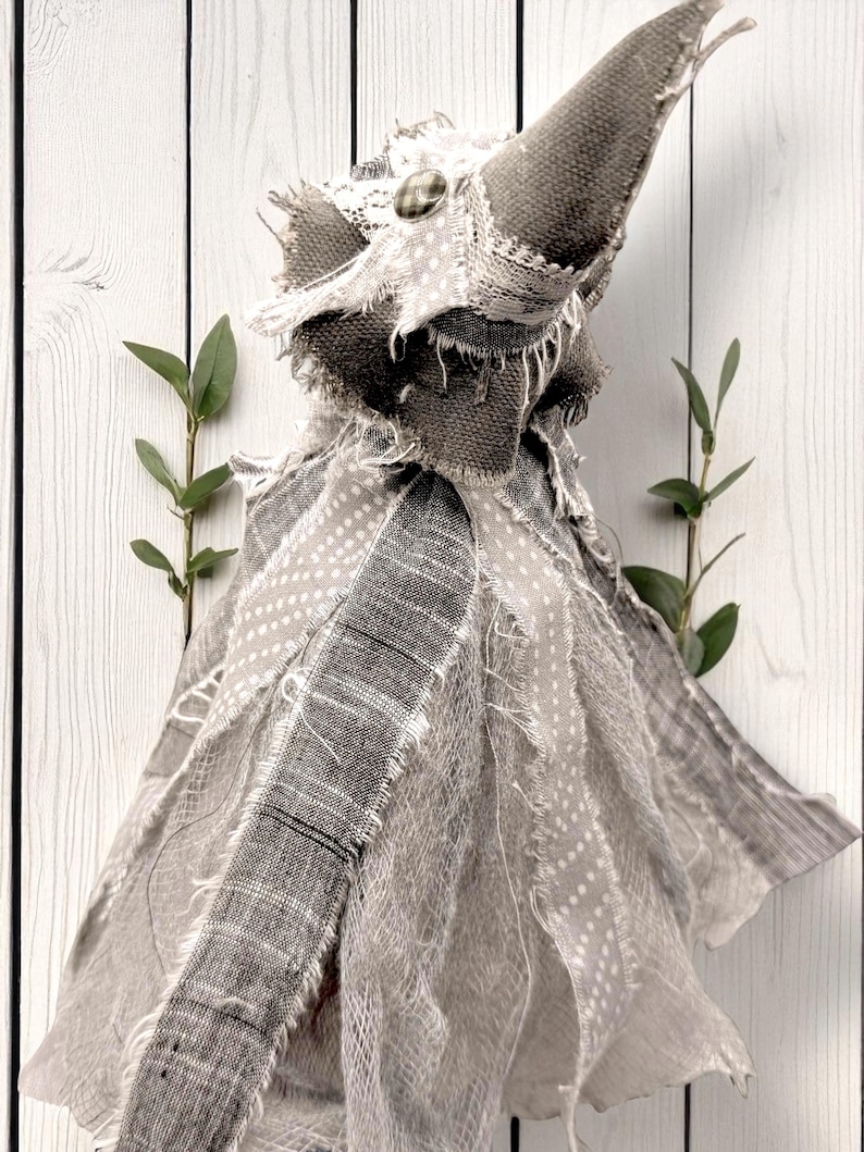 Handcrafted Primitive Ghost Witch Figurine - Gothic Halloween Decor for Spooky Home Accents & Witchy Gifts