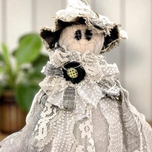 Handcrafted Primitive Ghost Witch Figurine - Gothic Halloween Decor for Spooky Home Accents & Witchy Gifts