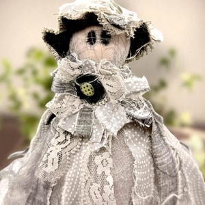 Handcrafted Primitive Ghost Witch Figurine - Gothic Halloween Decor for Spooky Home Accents & Witchy Gifts