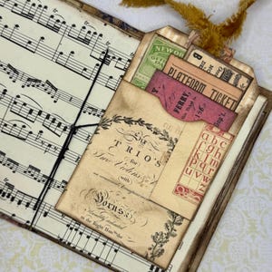 Junk Journal Folio: Handmade Vintage Insert, 3Shabby Chic Ephemera Holder