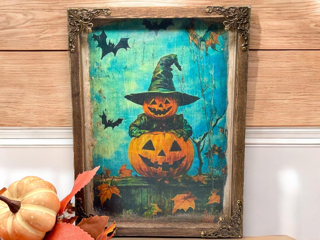 Vintage Halloween Wall Decor Primitive Seasonal Decor Rustic Vintage