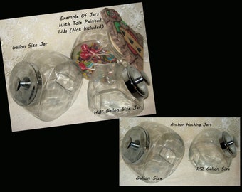 Glass Cookie Jar,  Candy Jars,  Anchor Hocking Jar's,  gallon or Half Gallon size,  Kitchen Décor, Home Décor