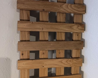 Wood wall shelf, Cedar slate shelf, DIY shelf, Lattice wall art, 18" tall, Natural wood shelf