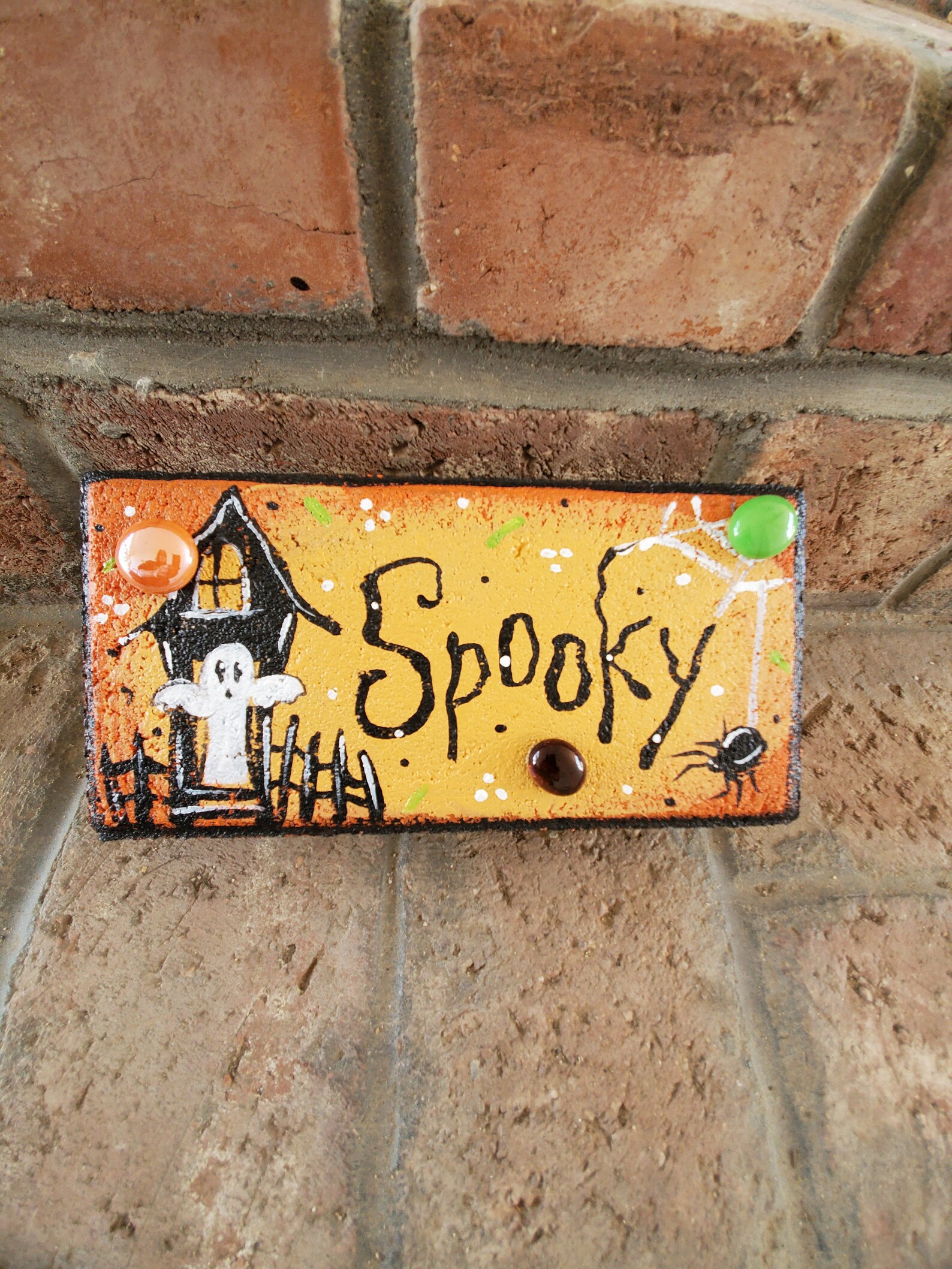 Garden Brick Spooky Halloween Decor Halloween Brick Etsy
