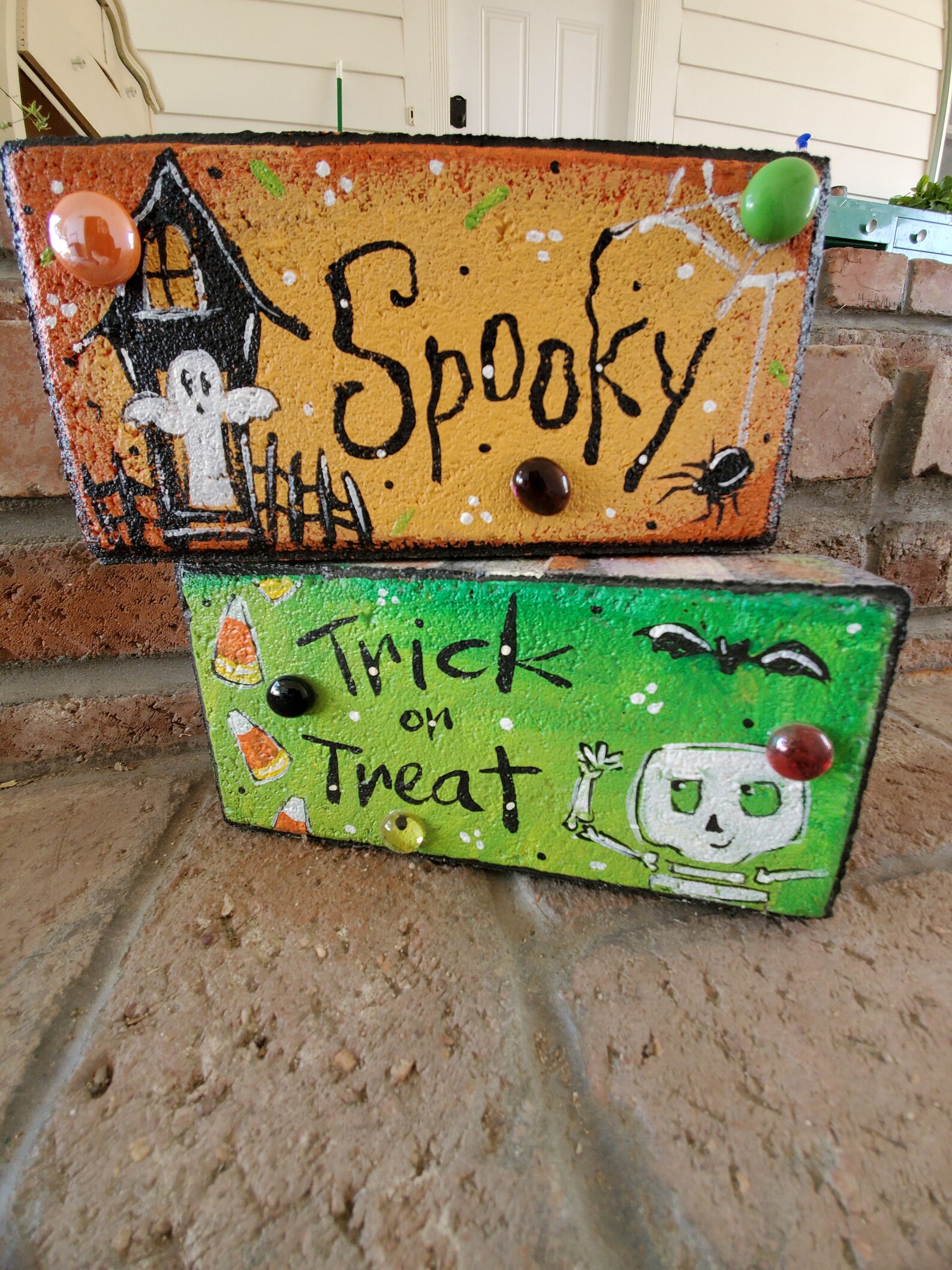 Garden Brick Spooky Halloween Decor Halloween Brick Etsy