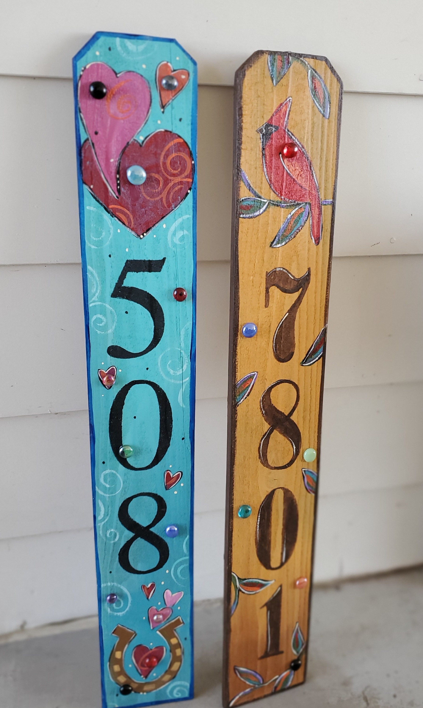 House Number Pickets Painted Pickets Etsy