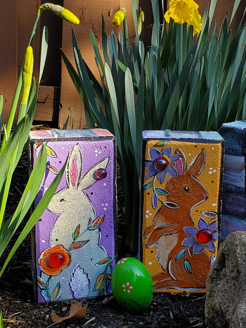 Bunny Brick, Garden Brick, Rabbit Brick - Etsy
