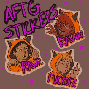 andrew, neil, and kevin glossy stickers - All For The Game
