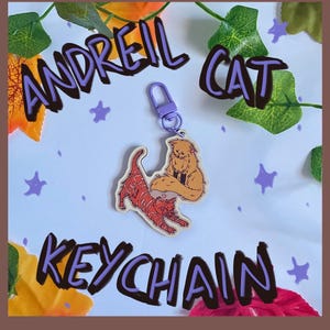 andreil cat wooden keychain - all for the game