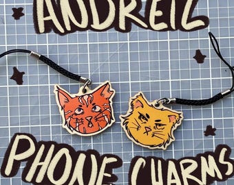 Llavero de madera con colgante de teléfono de gato de Andreil - Todo por el juego