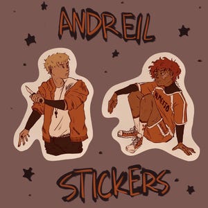 andrew and neil glossy stickers - all for the game