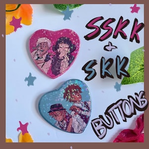 sskk / skk holographic heart buttons - BSD