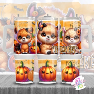 40 oz Lama Halloween Tumbler Image Wrap téléchargement numérique Sublimation Tumbler Wrap PNG Cadeau pour maman Tumbler Design