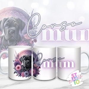 11o & 15oz Mug Bundle Cane Corso Dog Mug Image Wrap Digital Download Sublimation Design PNG Pet Lovers Gift for Dog Mom