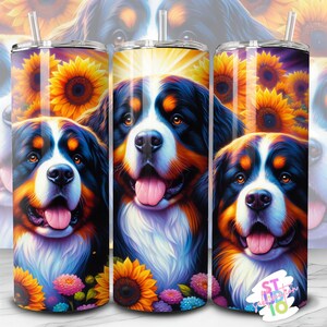 20 oz Berner Sennenhund Tumbler Bild Wrap Digitaler Download Sublimation Tumbler Wrap PNG Geschenk für Hundemama Skinny Tumble Design