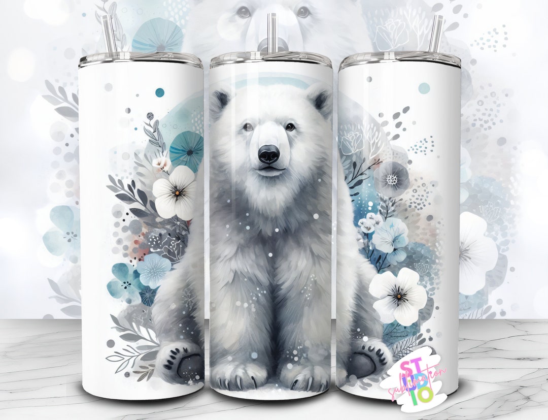 20 Oz Polar Bear Tumbler Wrap Digital Download Sublimation Tumbler Wrap ...