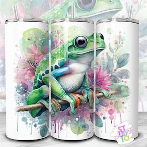 Gobelet grenouille image - sublimation - téléchargement numérique - image PNG pour emballage de verre 20 oz