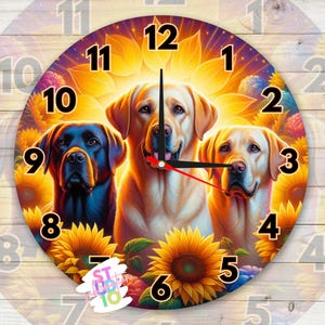 Orologio cane Labrador PNG Download digitale Design a sublimazione PNG Regalo per gli amanti degli animali per le mamme Immagine orologio Animale a sublimazione