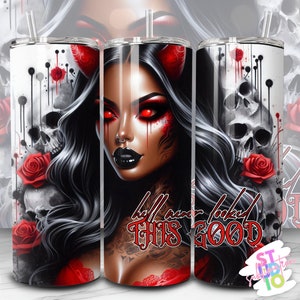 20 oz Halloween Hell Never Tumbler Wrap Digitaler Download Sublimation Tumbler Wrap PNG Skinny Tumbler Bild Halloween Tumbler