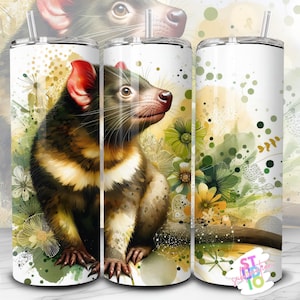 20 oz Tasmaanse duivel Tumbler Wrap digitale download sublimatie Tumbler Wrap PNG dierenliefhebbers cadeau mager Tumbler sublimatie ontwerp