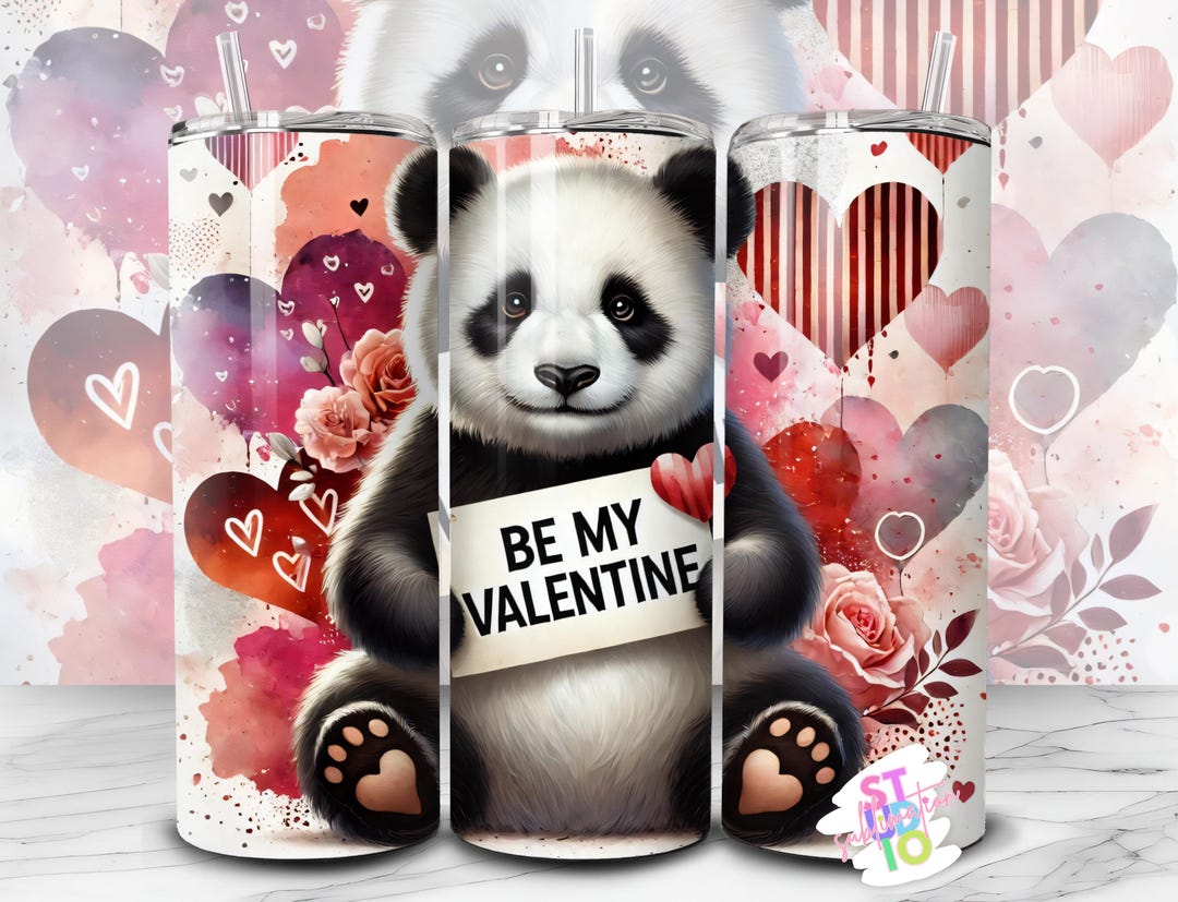 20 Oz Panda Be My Valentine Wrap Digital Download Sublimation Tumbler ...