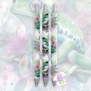 Marque-page enveloppant de stylo de sublimation de grenouille en téléchargement numérique PNG pour les amoureux des animaux, cadeau pour maman, image de conception de sublimation, stylos pour animaux