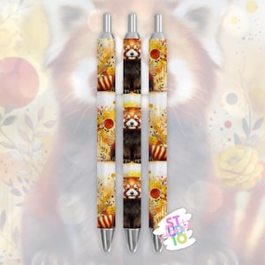 Marcapáginas con diseño de panda rojo para sublimación, descarga digital, regalo para amantes de los animales, imagen PNG, diseño de sublimación, bolígrafos de animales