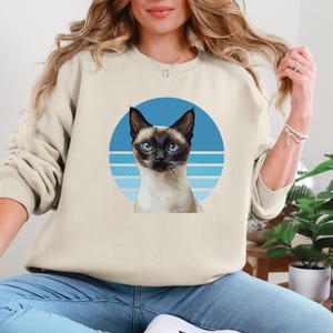 Siamese Cat Sweatshirt, Retro Cat Sweatshirt, Animal Hoodie, Retro Hoodie, Cat Lover Gift, Cat Mum Gift, Animal Lover Gift, Cute Cat Hoodie