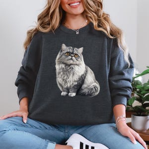 Persian Cat Sweatshirt, Cat Sweatshirt, Animal Sweatshirt, Cute Animal Hoodie, Cat Lover Gift, Cat Mum Gift, Animal Lover Gift, Cat Hoodie
