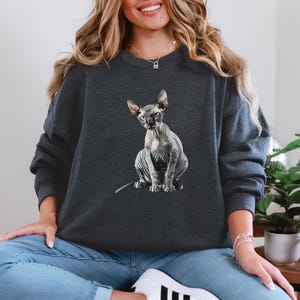 Hairless Sphynx Cat Sweatshirt, Cat Sweatshirt, Animal Sweatshirt, Cat Hoodie, Cat Lover Gift, Cat Mum Gift, Animal Lover Gift, Cat Gift