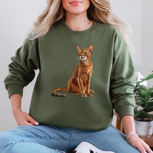 Abyssinian Cat Sweatshirt, Cat Sweatshirt, Animal Sweatshirt, Cat Hoodie, Cat Lover Gift, Cat Mum Gift, Animal Lover Gift, Cute Cat Hoodie