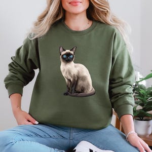 Siamese Cat Sweatshirt, Cat Sweatshirt, Animal Sweatshirt, Cat Hoodie, Cat Lover Gift, Cat Mum Gift, Gift for Animal Lover, Cute Cat Hoodie