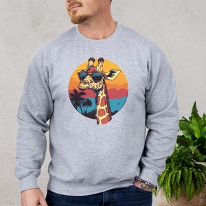 Retro Giraffe Sweatshirt: Vintage Animal Lover Hoodie