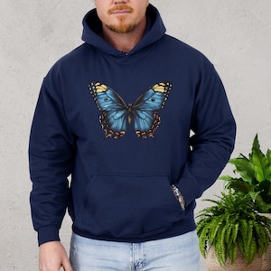 Retro Butterfly Sweatshirt: Animal Lover Hoodie, Nature Inspired